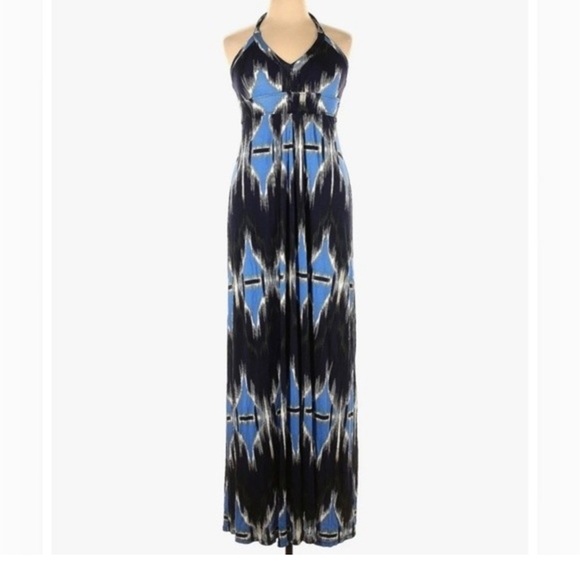 Banana Republic ikat print halter maxi dress size M - Picture 1 of 8